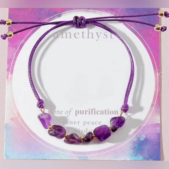 BOGO FREE Amethyst Natural Stone String Bracelet 💜 - Picture 1 of 3